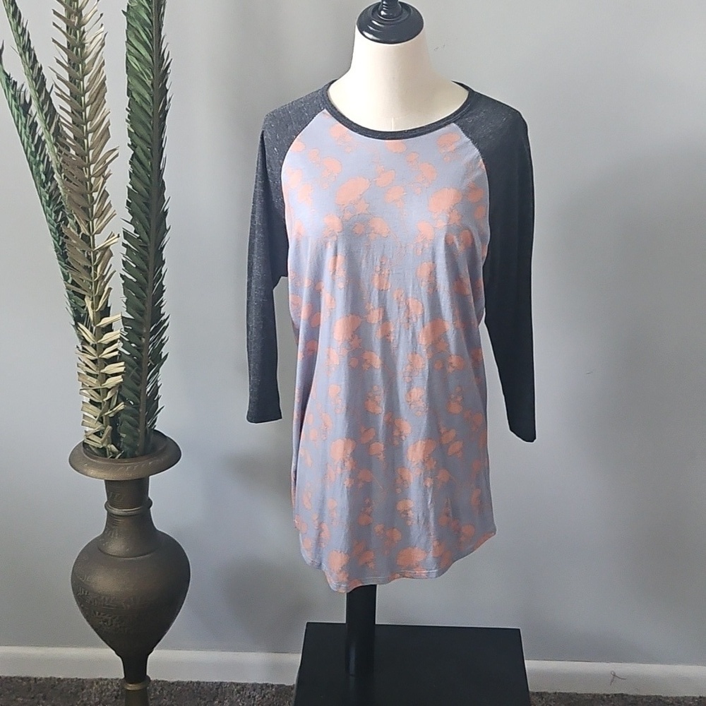 LuLaRoe Randy Baseball Tee with Floral Print